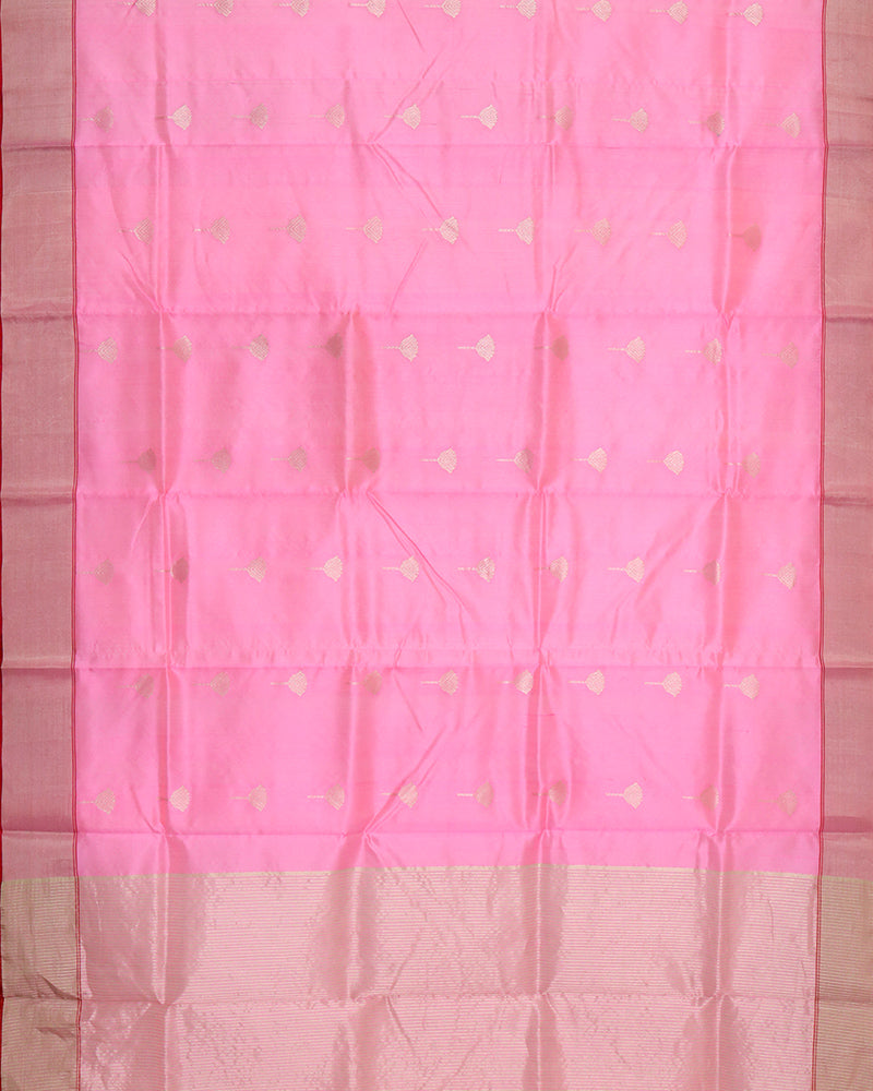 Light Pink Chanderi Silk Saree - PattuCheeralu