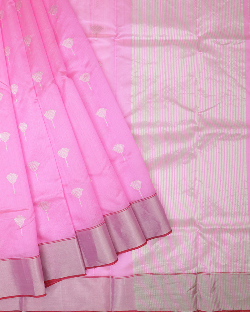 Light Pink Chanderi Silk Saree - PattuCheeralu