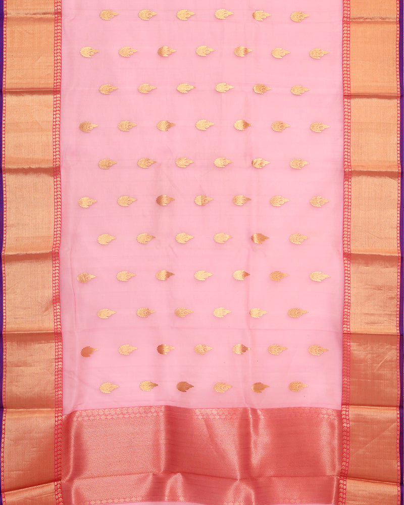 Flamingo Pink Chanderi Silk Saree - PattuCheeralu