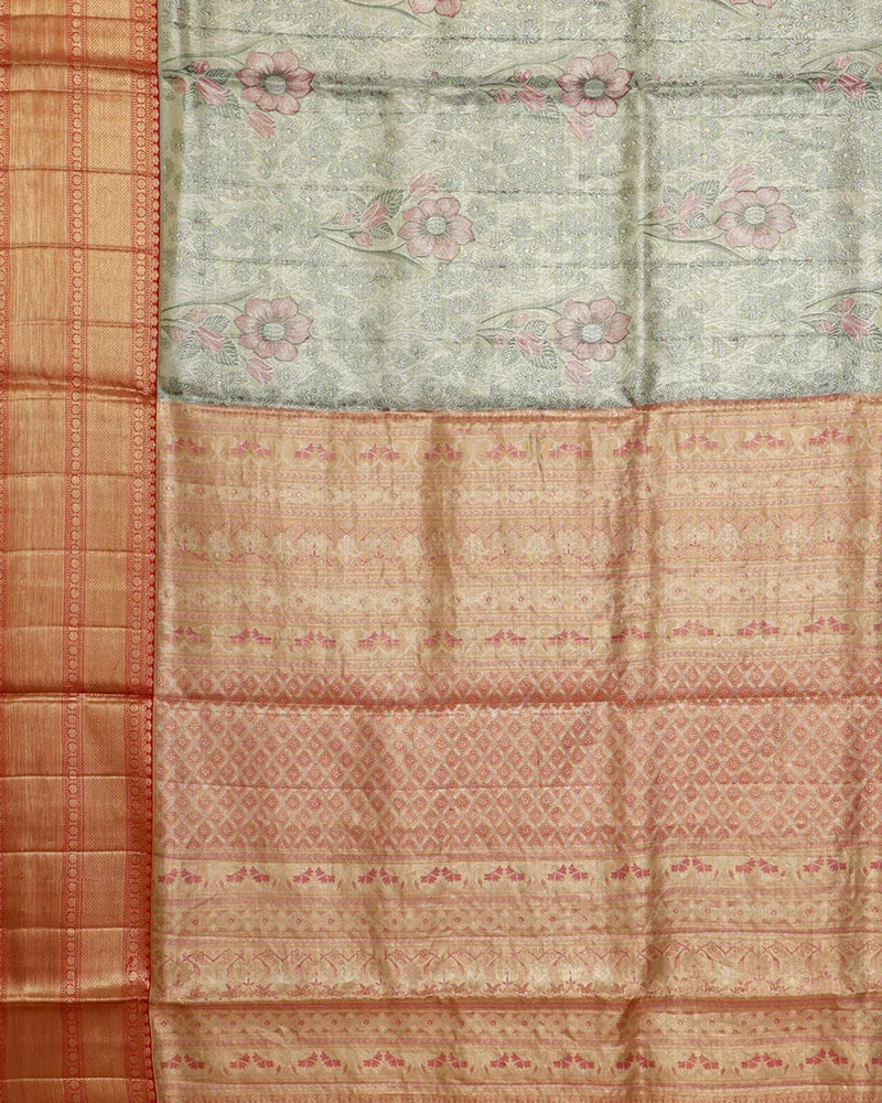 Light Green Kanjivaram Silk Saree - PattuCheeralu