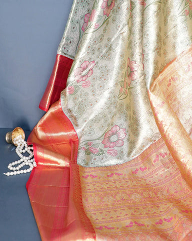 Light Green Kanjivaram Silk Saree - PattuCheeralu