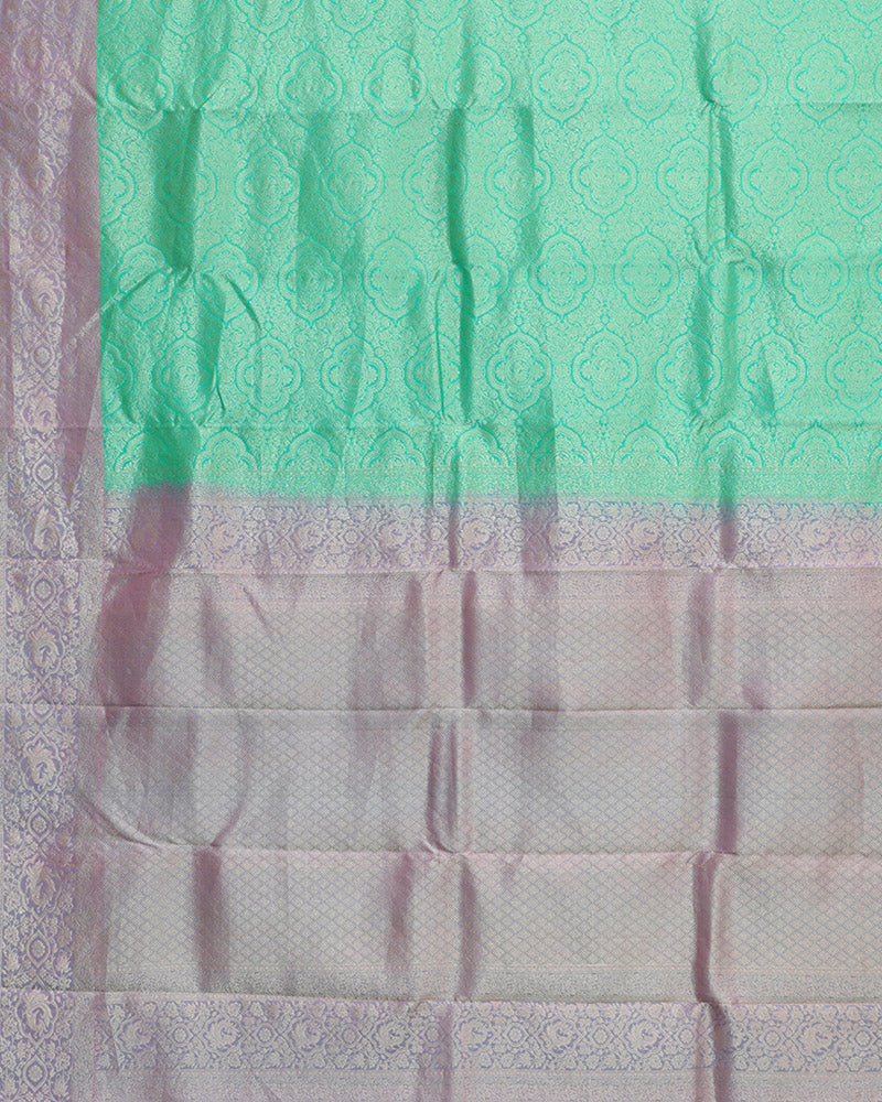 Mint Green Kanchipuram Silk Saree - PattuCheeralu