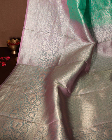 Mint Green Kanchipuram Silk Saree - PattuCheeralu