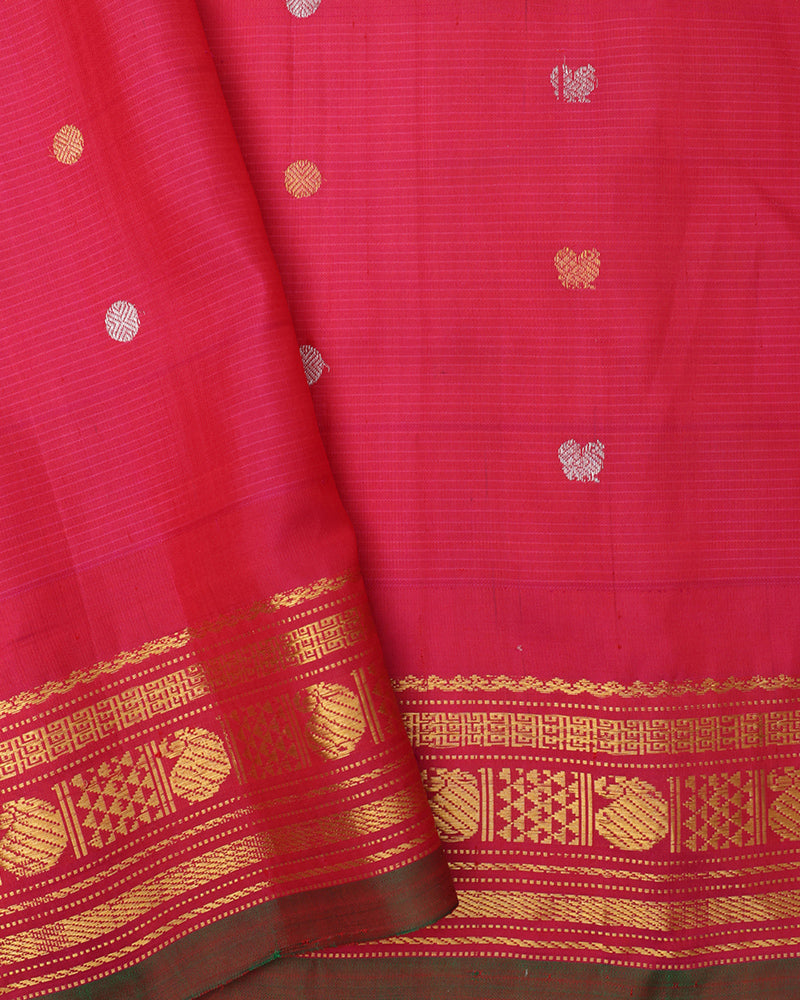 Maroon Gadwal Silk Saree - PattuCheeralu