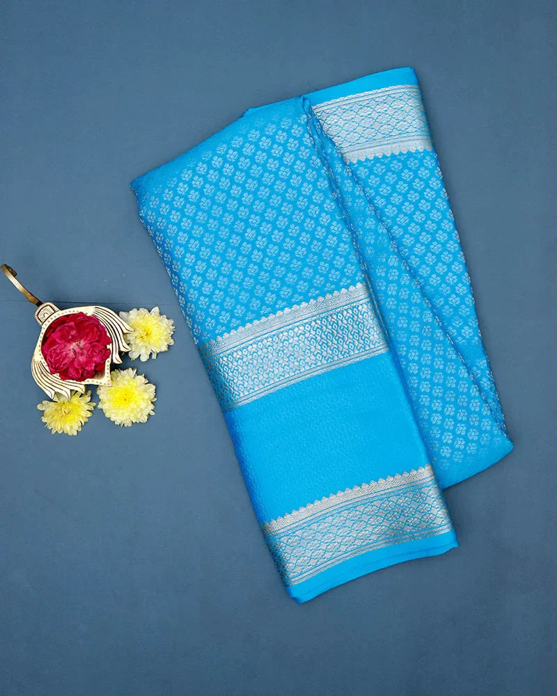 Blue Mysore Saree - PattuCheeralu