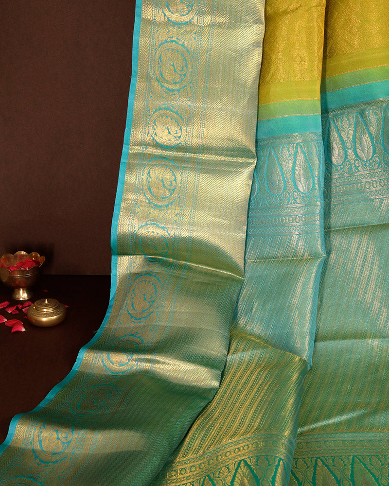 Olive Green Jeeva Silk Saree - PattuCheeralu