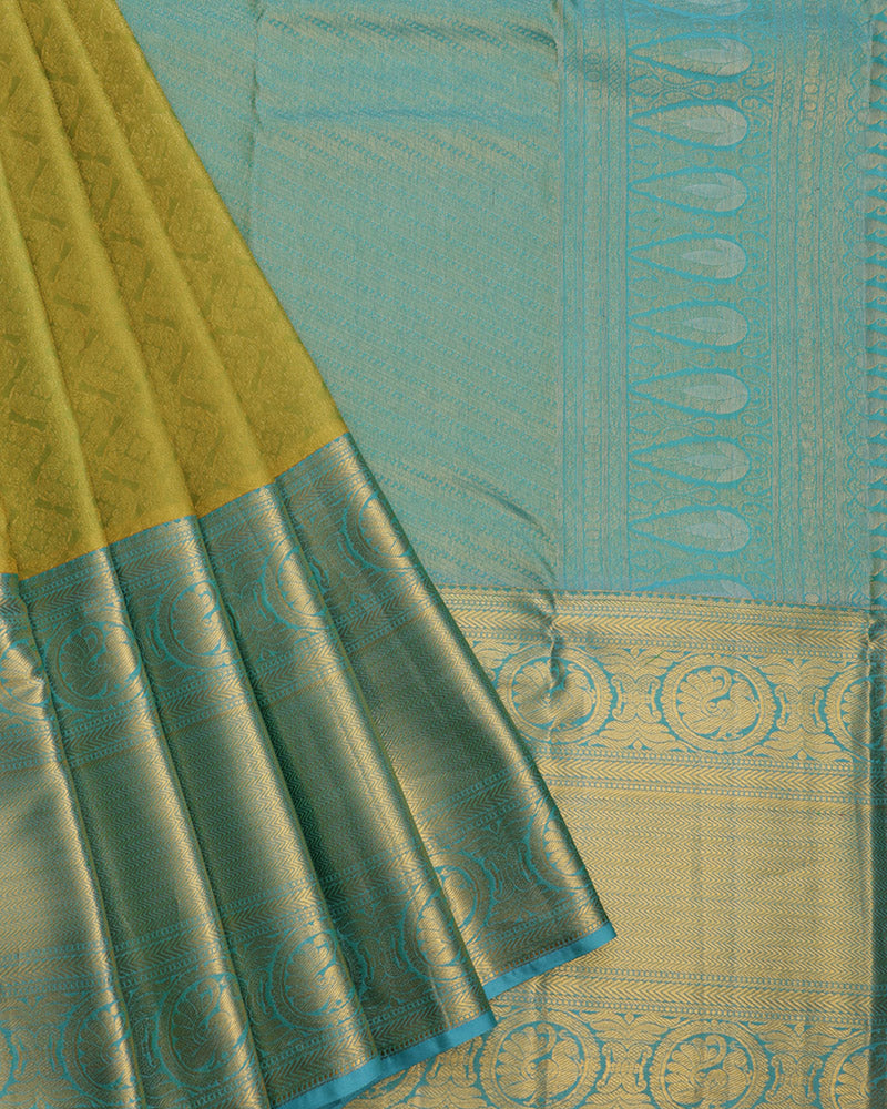 Olive Green Jeeva Silk Saree - PattuCheeralu