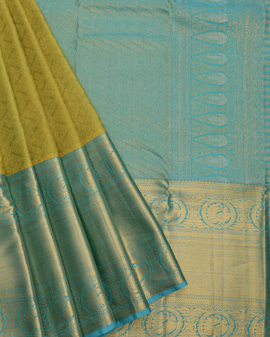 Olive Green Jeeva Silk Saree - PattuCheeralu