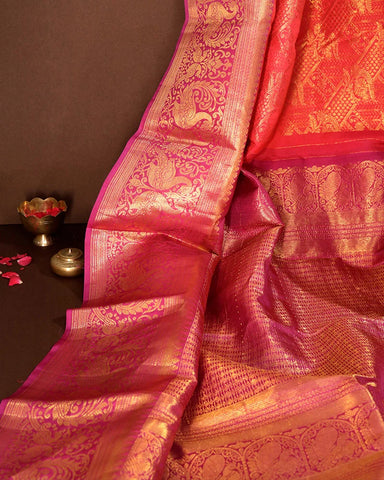 Red Jeeva Silk Saree - PattuCheeralu