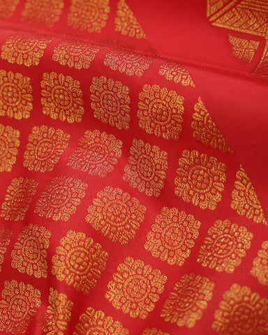 Red Jeeva Silk Saree - PattuCheeralu