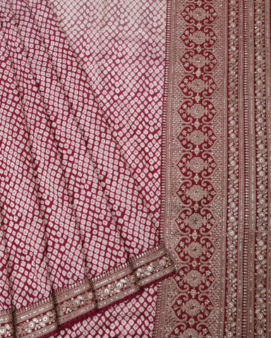 Crepe Maroon Silk Saree - PattuCheeralu