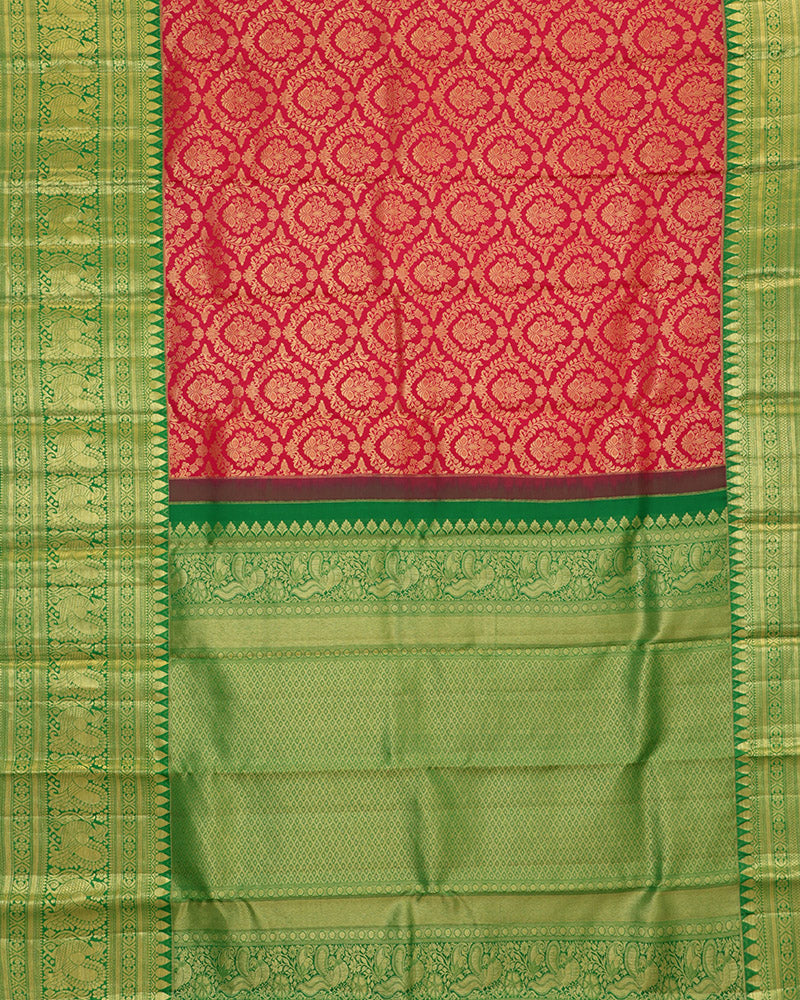 Crimson Red Kanchipuram Silk Saree - PattuCheeralu