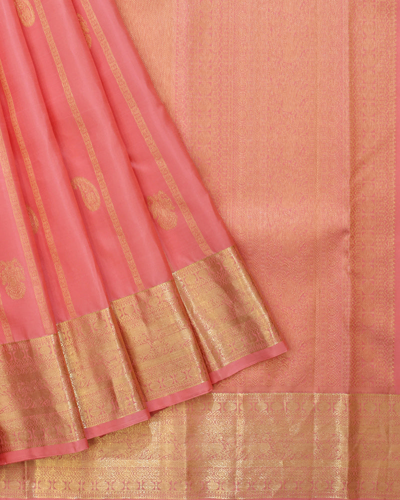 Flamingo Kanchivaram Silk Saree - PattuCheeralu