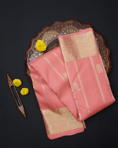 Flamingo Kanchivaram Silk Saree - PattuCheeralu