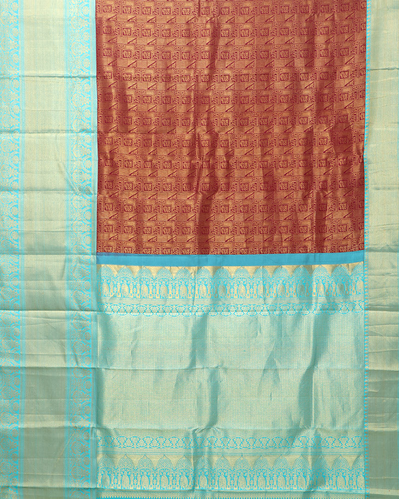 Maroon Kanjivaram Silk Saree - PattuCheeralu