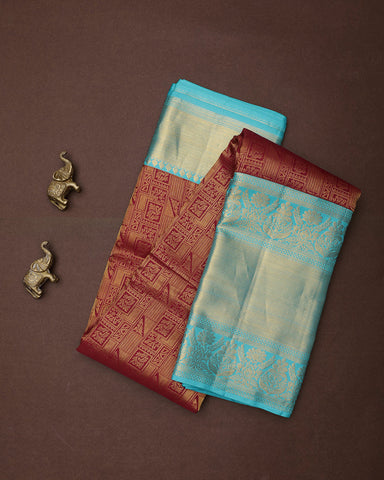 Maroon Kanjivaram Silk Saree - PattuCheeralu