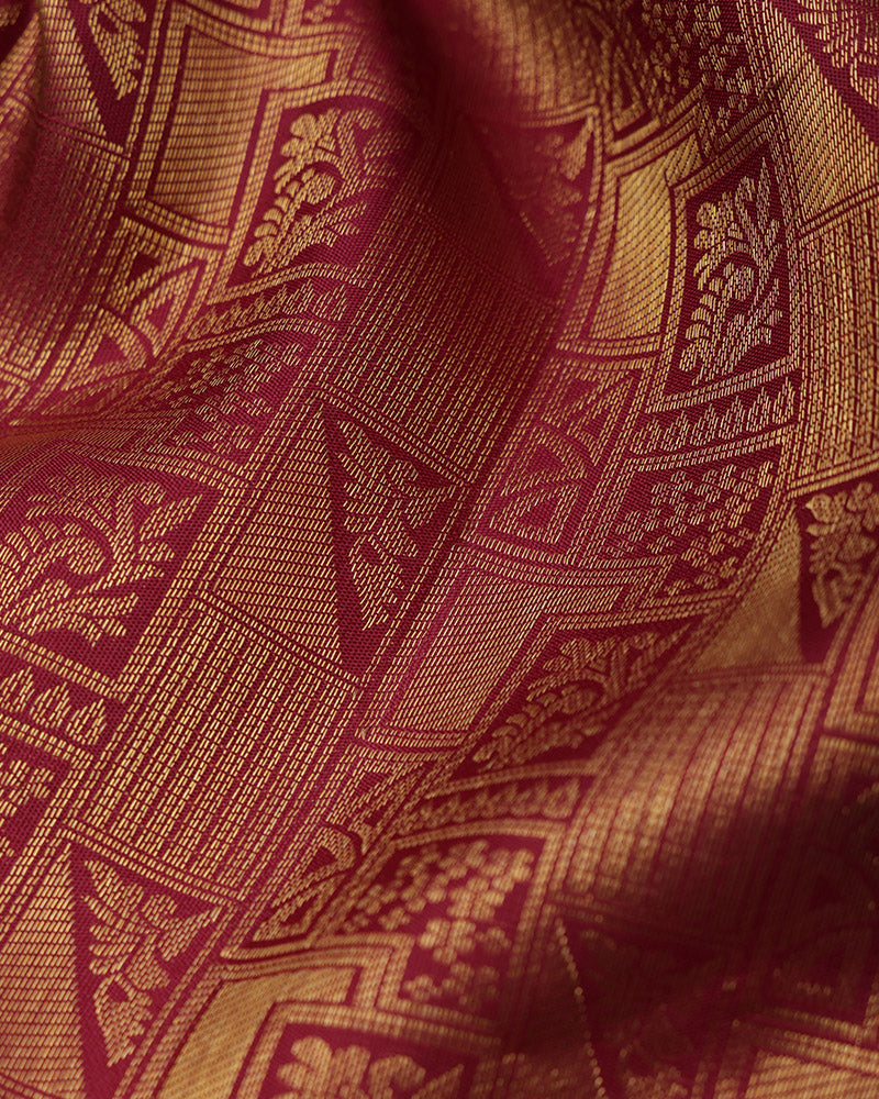 Maroon Kanjivaram Silk Saree - PattuCheeralu