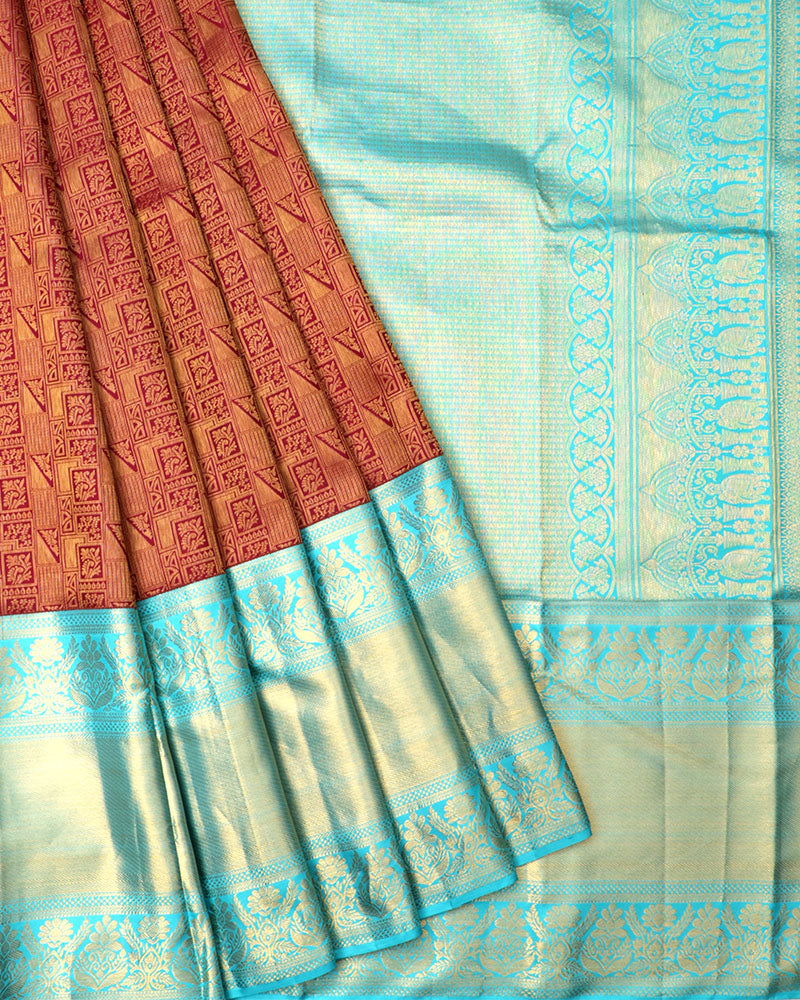 Maroon Kanjivaram Silk Saree - PattuCheeralu