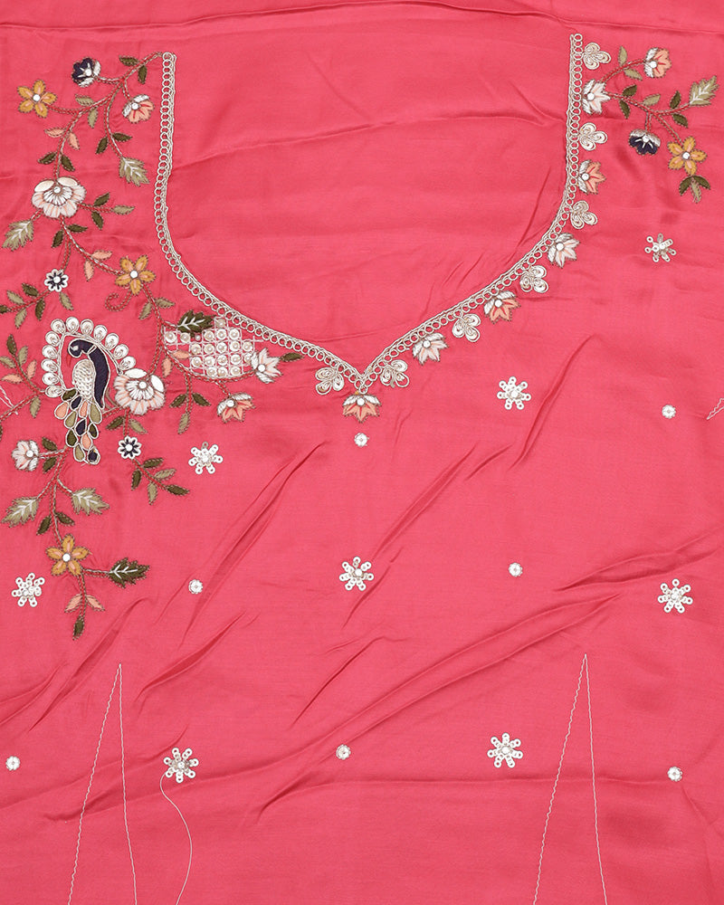 Pink fancy embroidery saree - PattuCheeralu