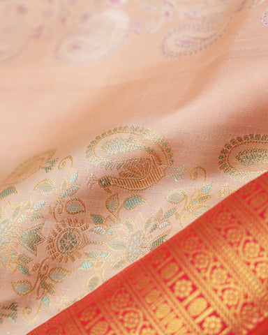 Onion pink kanjivaram silk saree - PattuCheeralu