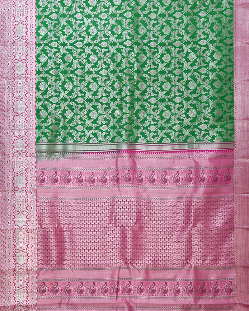 Bottle Green Kanjivaram Silk Saree - PattuCheeralu