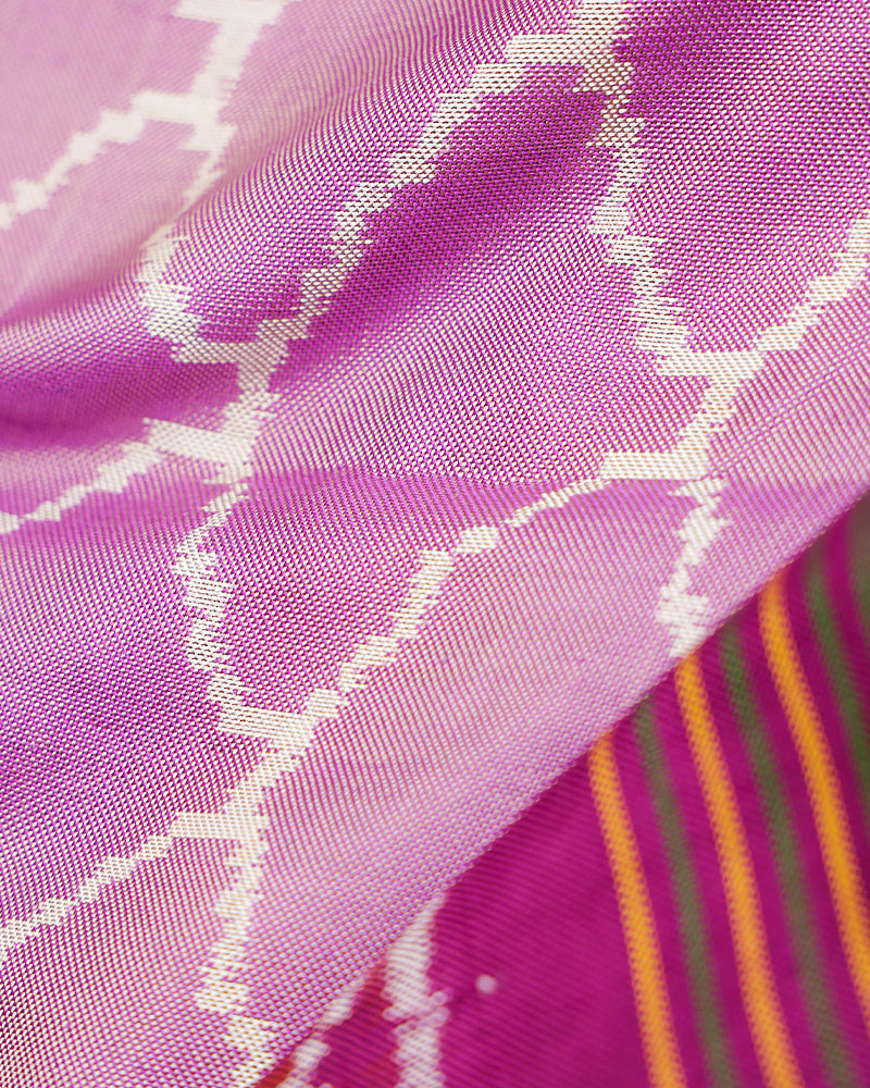 Lilac ikkat silk saree - PattuCheeralu