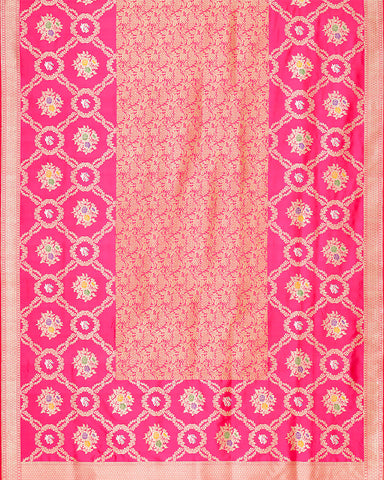 Pink katan banarasi silk saree - PattuCheeralu