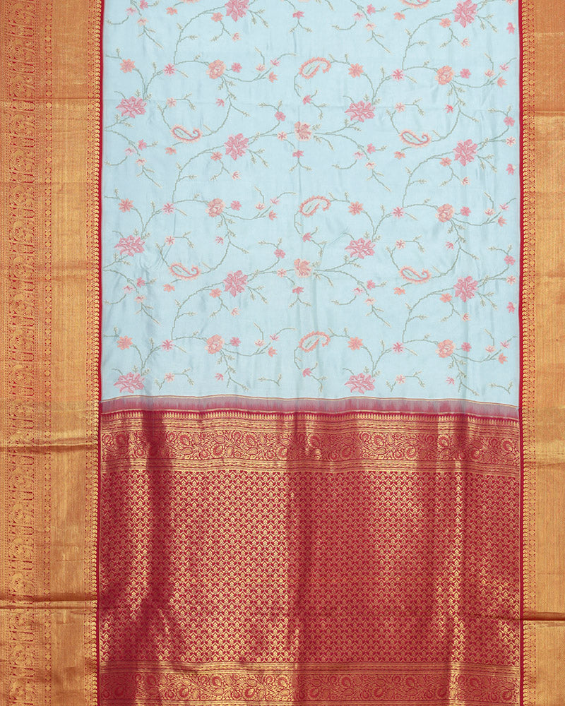 Power embroidery kanchi silk saree - PattuCheeralu