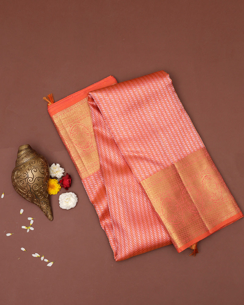 Pink kanjivaram silk saree - PattuCheeralu