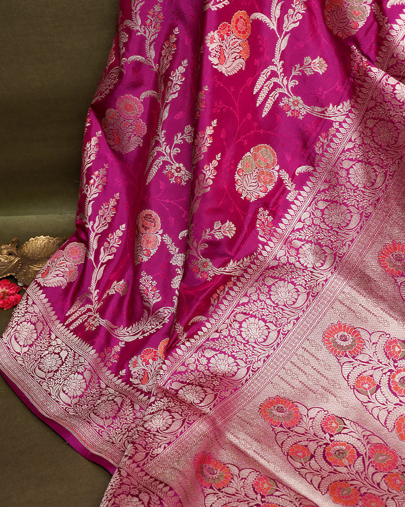 Purple Katan banarasi silk saree - PattuCheeralu