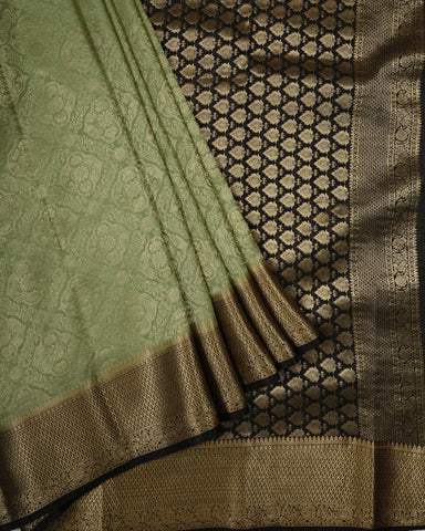 Light green mysore silk saree - PattuCheeralu