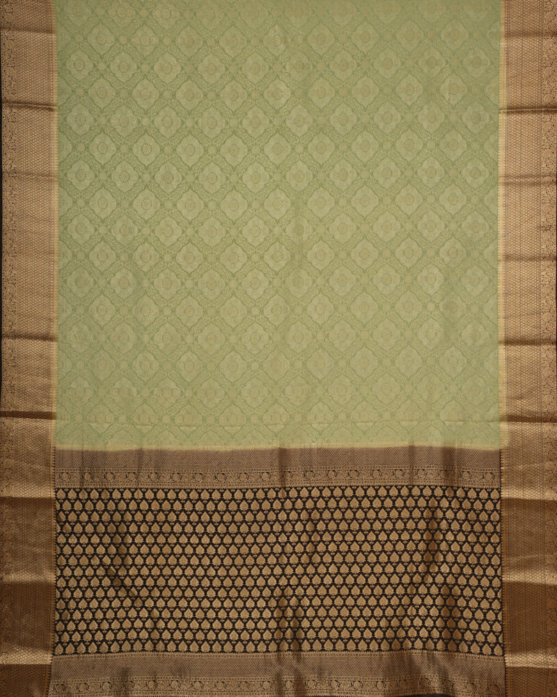 Light green mysore silk saree - PattuCheeralu