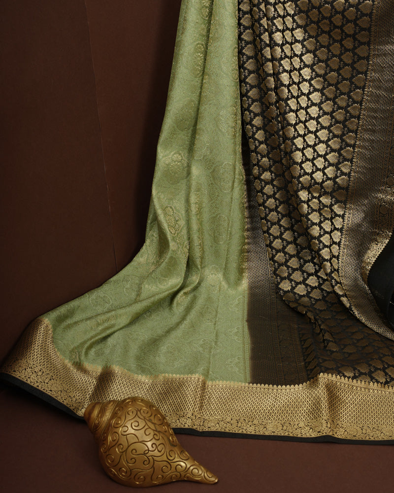 Light green mysore silk saree - PattuCheeralu