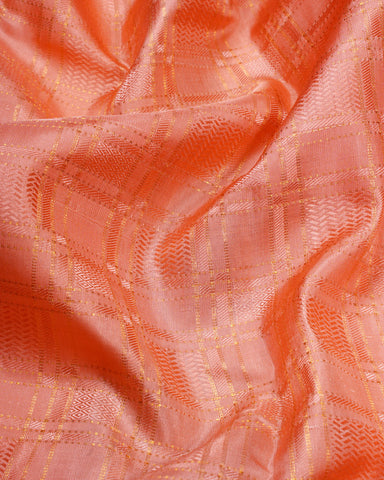 Peach pink kanjivaram silk saree - PattuCheeralu