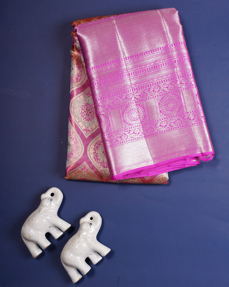 Pink tissue kanjivaram saree - PattuCheeralu