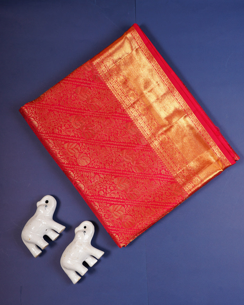 Onion pink kanjivaram silk saree - PattuCheeralu