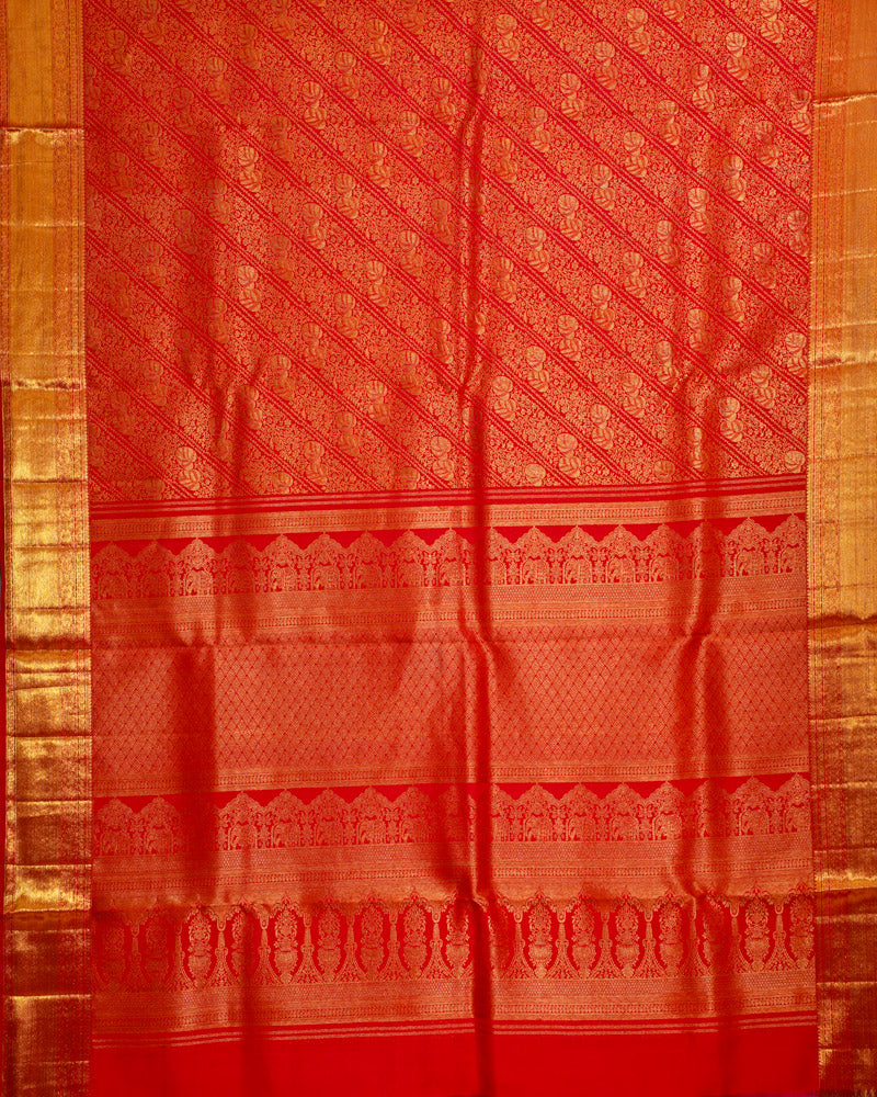 Onion pink kanjivaram silk saree - PattuCheeralu