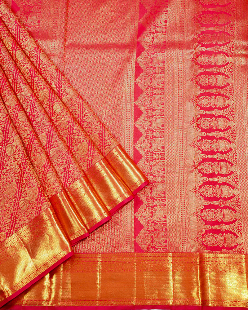 Pink kanjivarm silk saree - PattuCheeralu