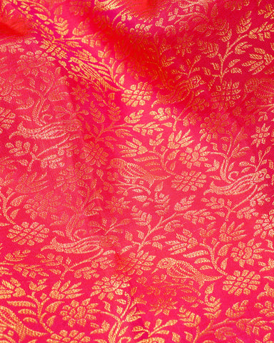 Bright pink kanjivaram silk - PattuCheeralu