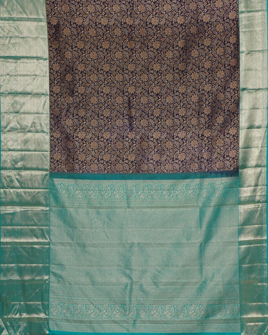 Navy blue kanjivaram silk saree - PattuCheeralu