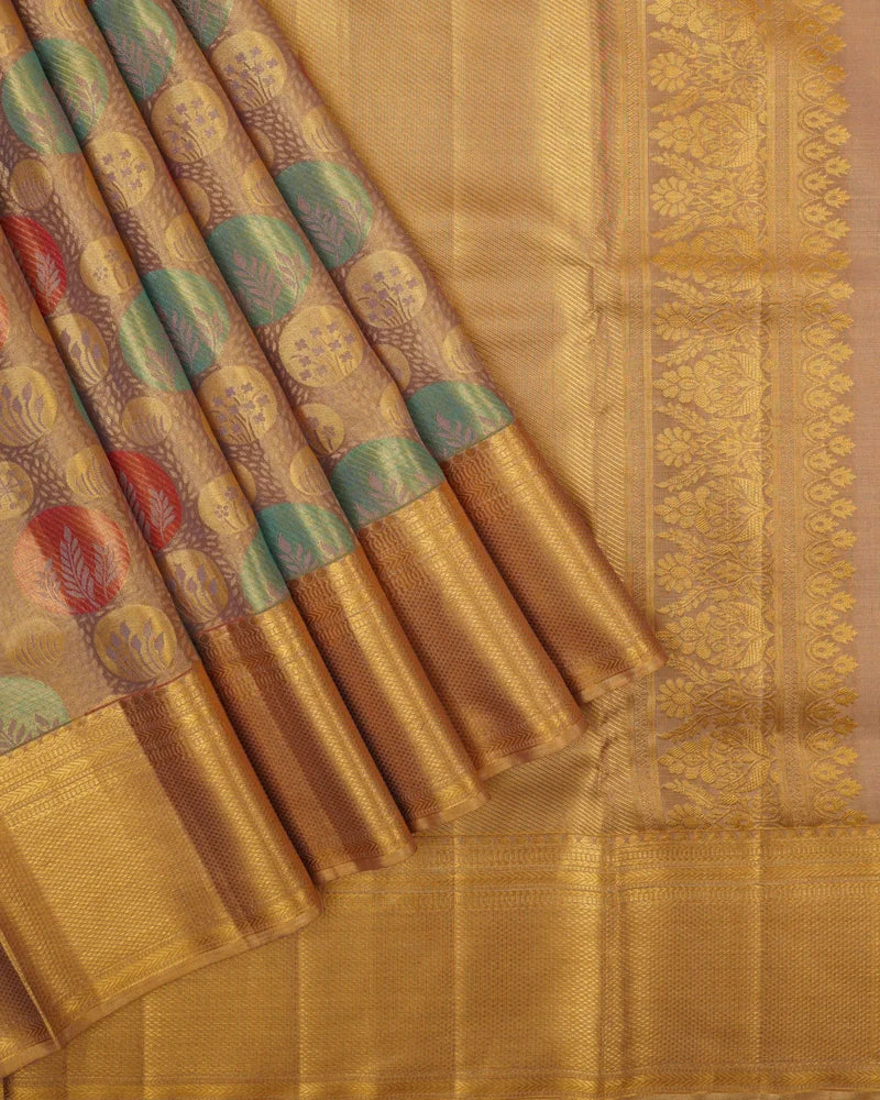 Light lavender tissue kanjivaram silk saree - PattuCheeralu