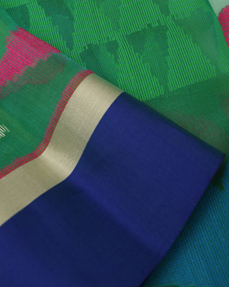 Green Jute Silk Saree - PattuCheeralu