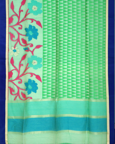 Green Jute Silk Saree - PattuCheeralu