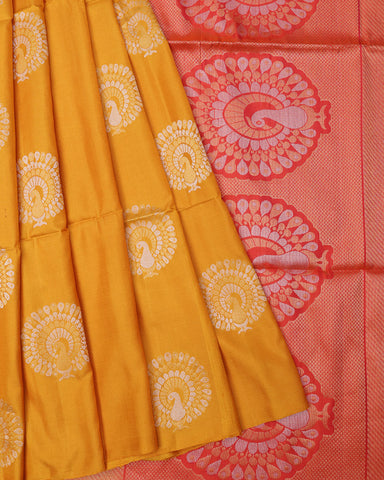 Mustard Yellow Soft Silk Saree - PattuCheeralu