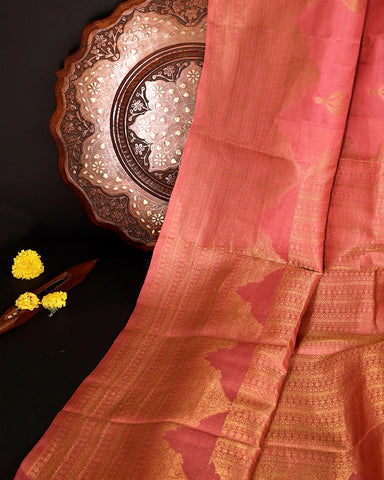 Onion Pink Kanchipuram Silk Saree - PattuCheeralu