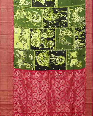 Mehndi Green Kanchipuram Saree - PattuCheeralu