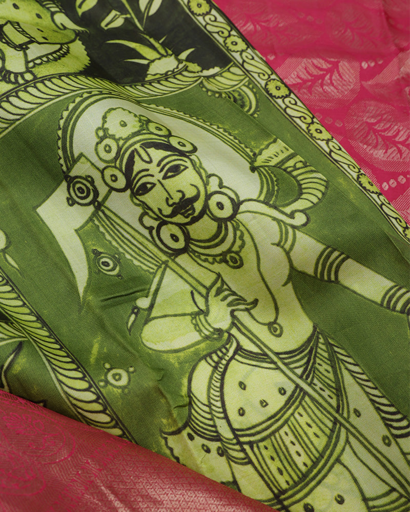 Mehndi Green Kanchipuram Saree - PattuCheeralu