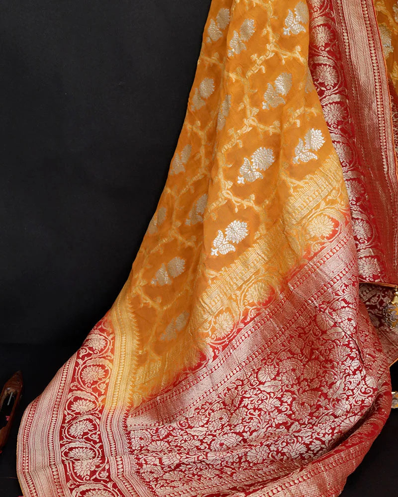 Yellow Banarasi Georgette Saree - PattuCheeralu