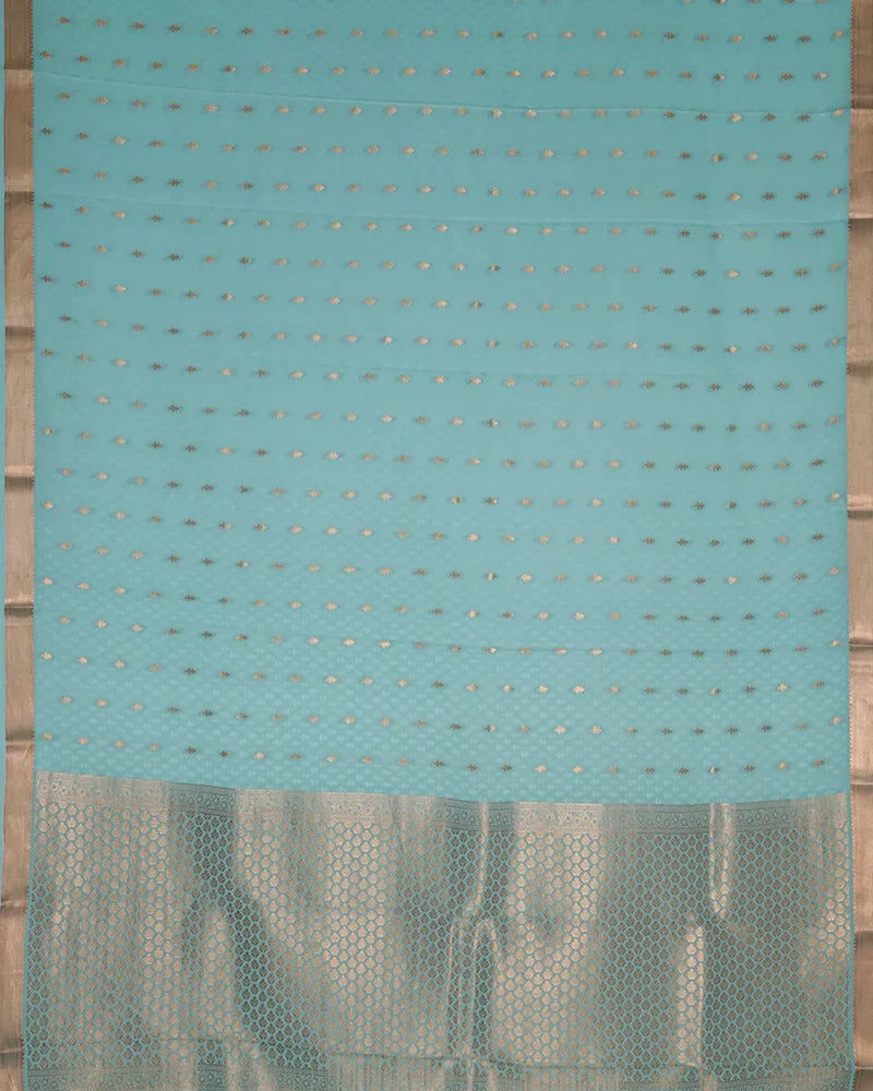 Sea Green Mysore Silk Saree - PattuCheeralu