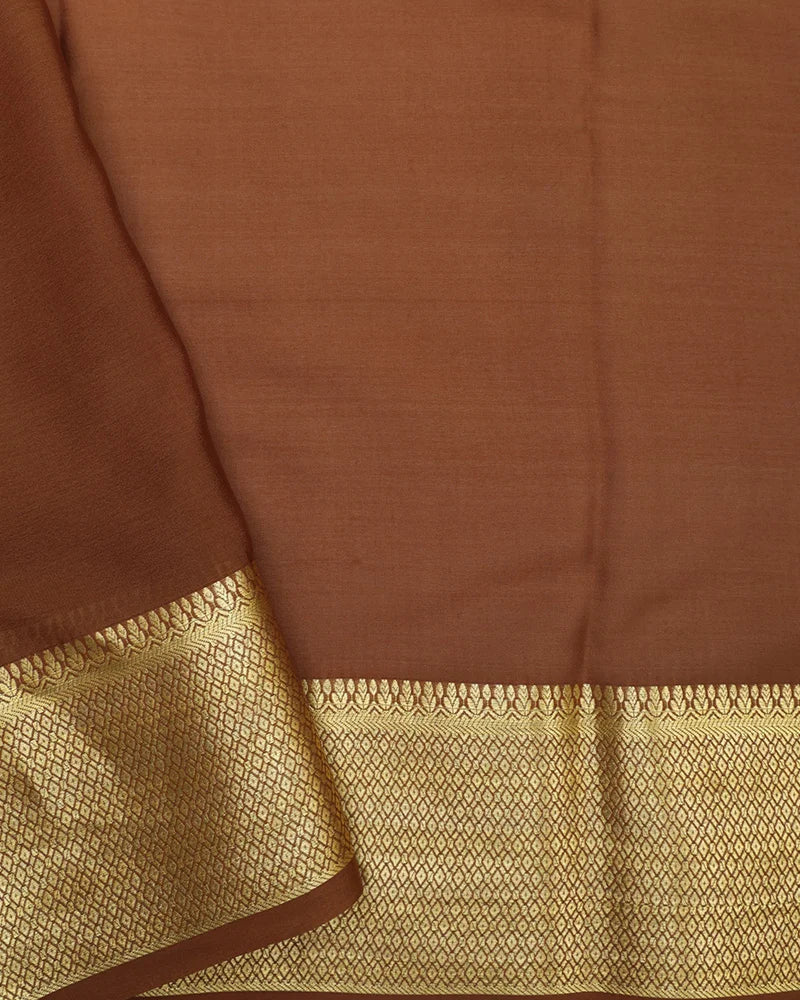 Cocoa Brown Mysore Silk Saree - PattuCheeralu